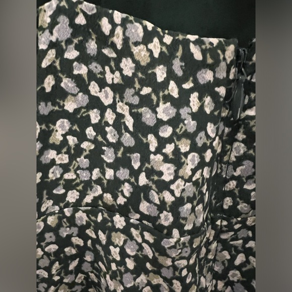 Abercrombie & Fitch Wide Strap Floral Green Slip Mini Dress - Picture 3 of 7